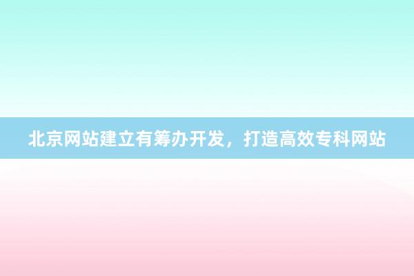 北京网站建立有筹办开发，打造高效专科网站